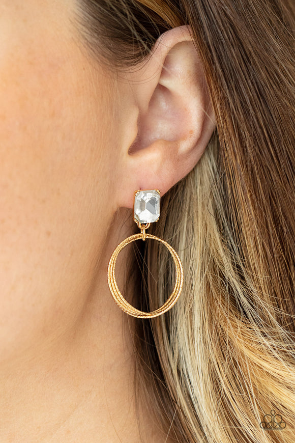 Prismatic Perfection - Gold - Earrings - Paparazzi Accessories
