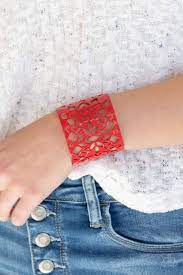 Hacienda Hotspot - Red Floral Bracelet