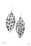 Once a CHEETAH, Always a CHEETAH Multi-color Leather Animal Print Earrings - Paparazzi Accessories